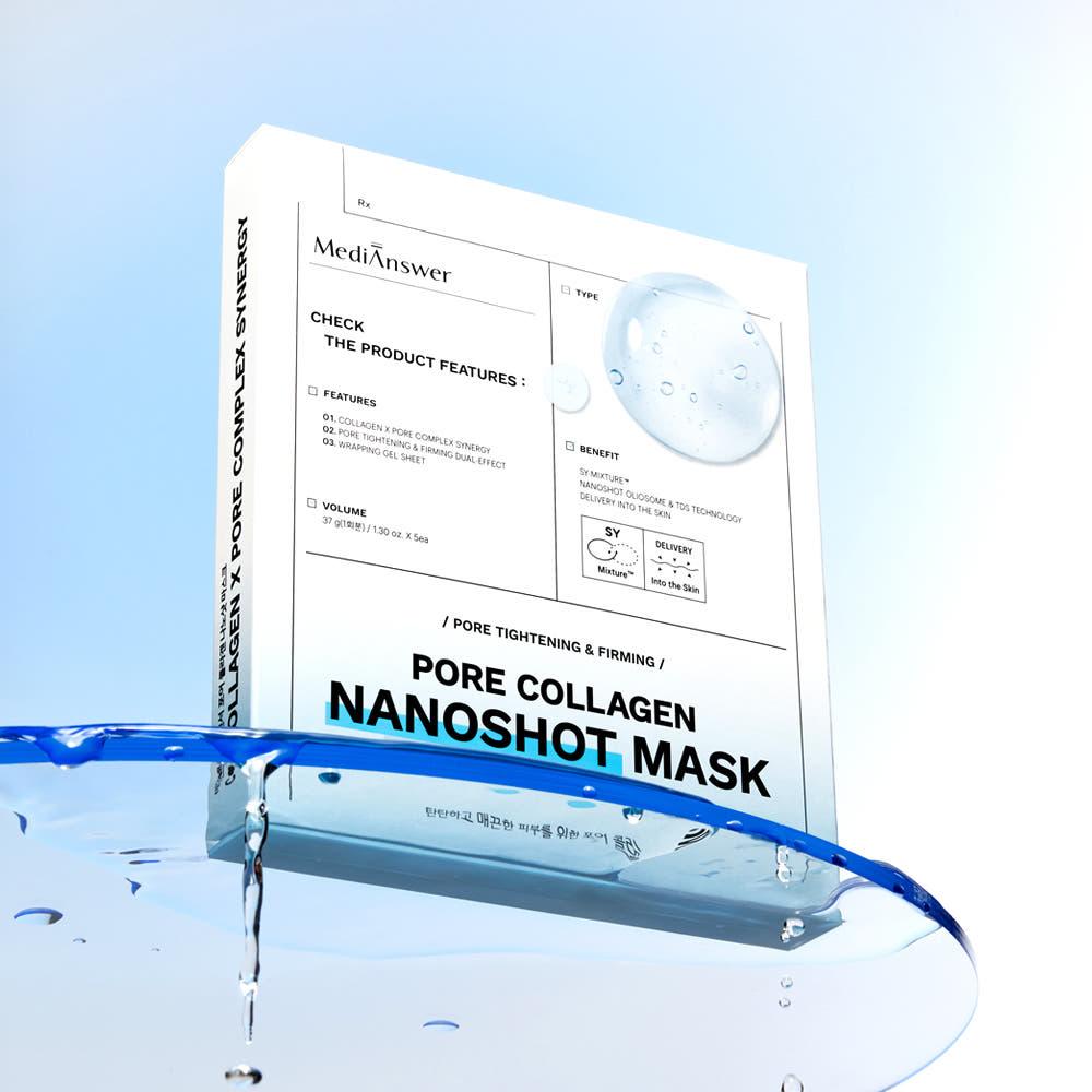Medianswer Pore Collagen Nano Shot Gel Mask 5 Sheets Pore Tightening and Firming Hydrogel Sheet Mask