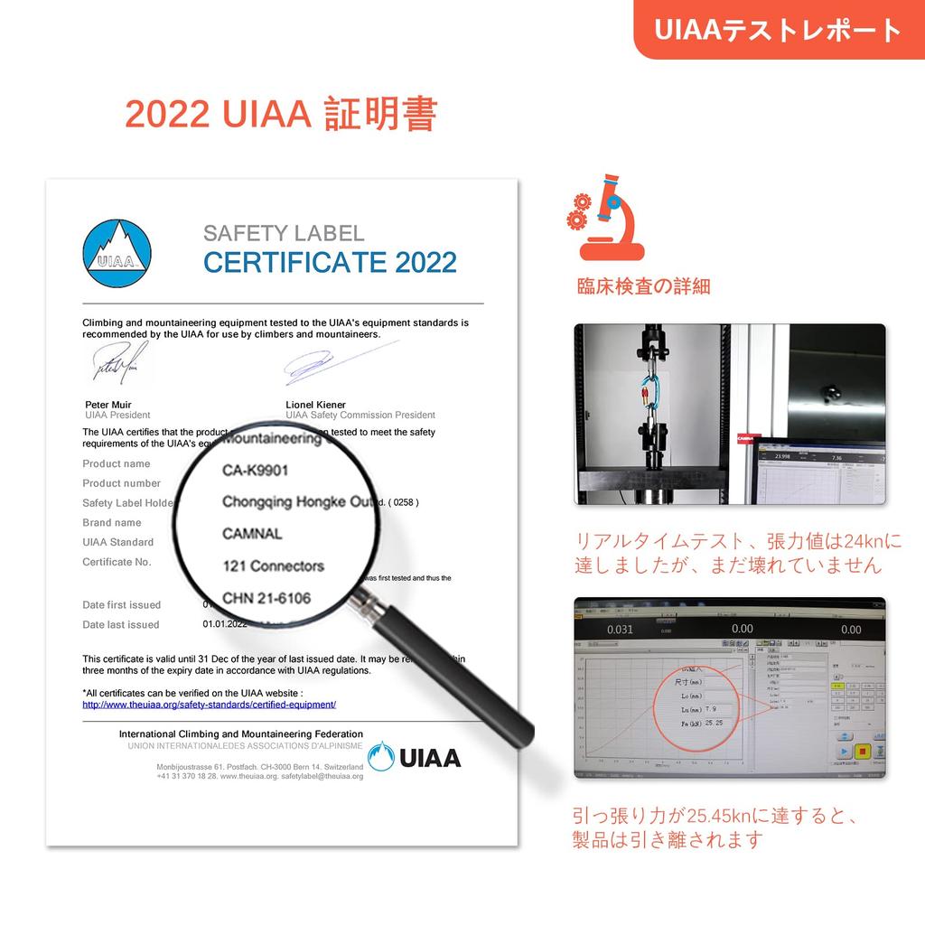 CAMNAL UIAA and CE Certified Professional Climbing 25KN Screw for and Workers Carabiner, Carabiner, (Approx. 2500kg) Capacity, Lock, D-Clamp,