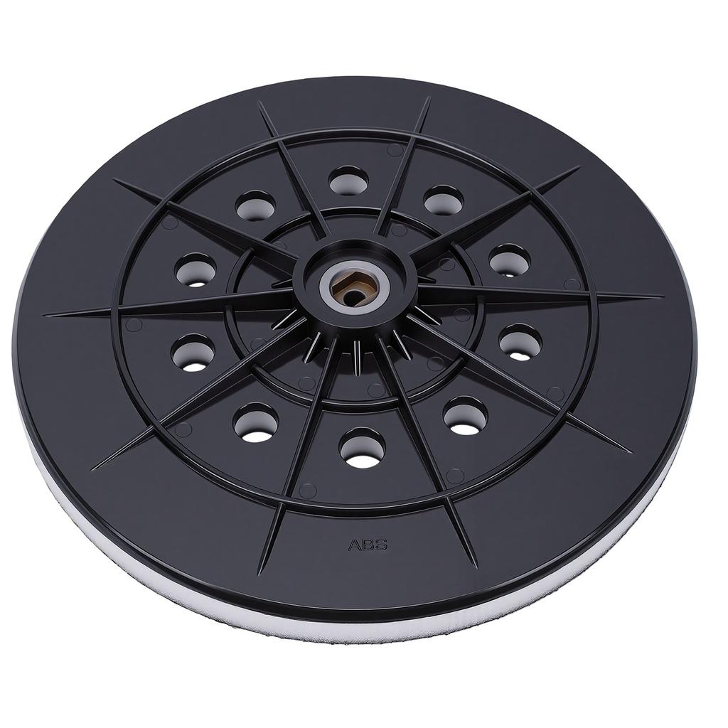 9 Inch Drywall Sander Backup Pad 10 Holes 6mm Thread Sanding Disc Pad ABS Hard Shell Soft Foam