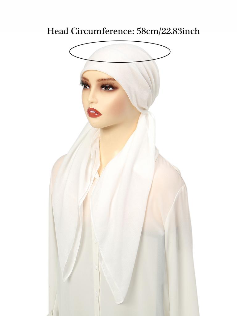 Однотонные хлопково-льняные тюрбаны, хиджабы, шапки, повязки на голову, мусульманская шапка, дышащая шапочка для химиотерапии для женщин, девушек