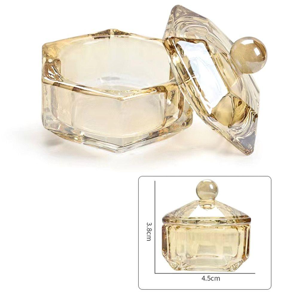 Crystal Glass Dappen Dish Acrylic Glass Cup w Cap Accessories Liquid Powder Glass
