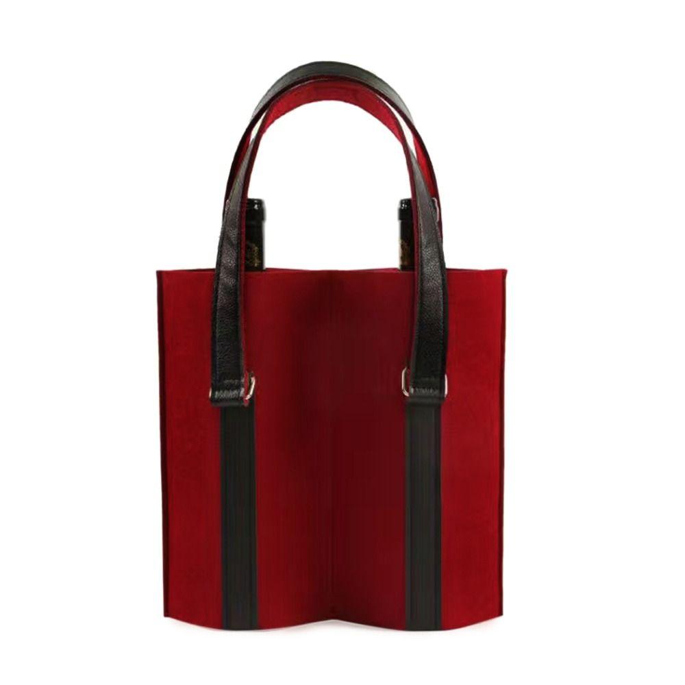 Protable Storage Bag Simple Red Wine Pouch Bottle Carrier Wine Storage Bag Felt Bag
