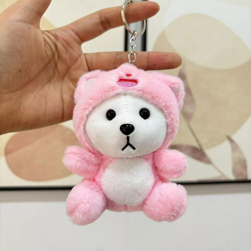 Adorable Plush Bear Keychain Toy Soft And Cute Stuffed Animal Gift For Kids