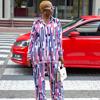 European and American long-sleeved lapel large-size printed cardigan shirt set African new women's casual trousers two-piece set women's