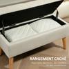 Storage Bench Velvet Fabric Storage Box With Wooden Legs Max Load 120 Kg 80 X 35 X 42 Cm Cream