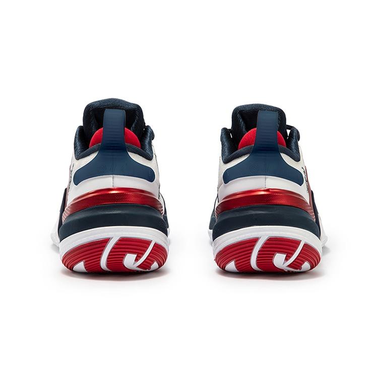 361 DEGREES 361° AG 5 Cushioning Slip Resistant Abrasion Resistant Impact Resistant Low top Basketball Shoes Men's White Blue Red 572441112-5