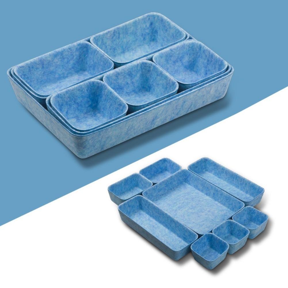 Chic Storage Solution Cosmetics Organizer Felt Storage Box Integrated Design