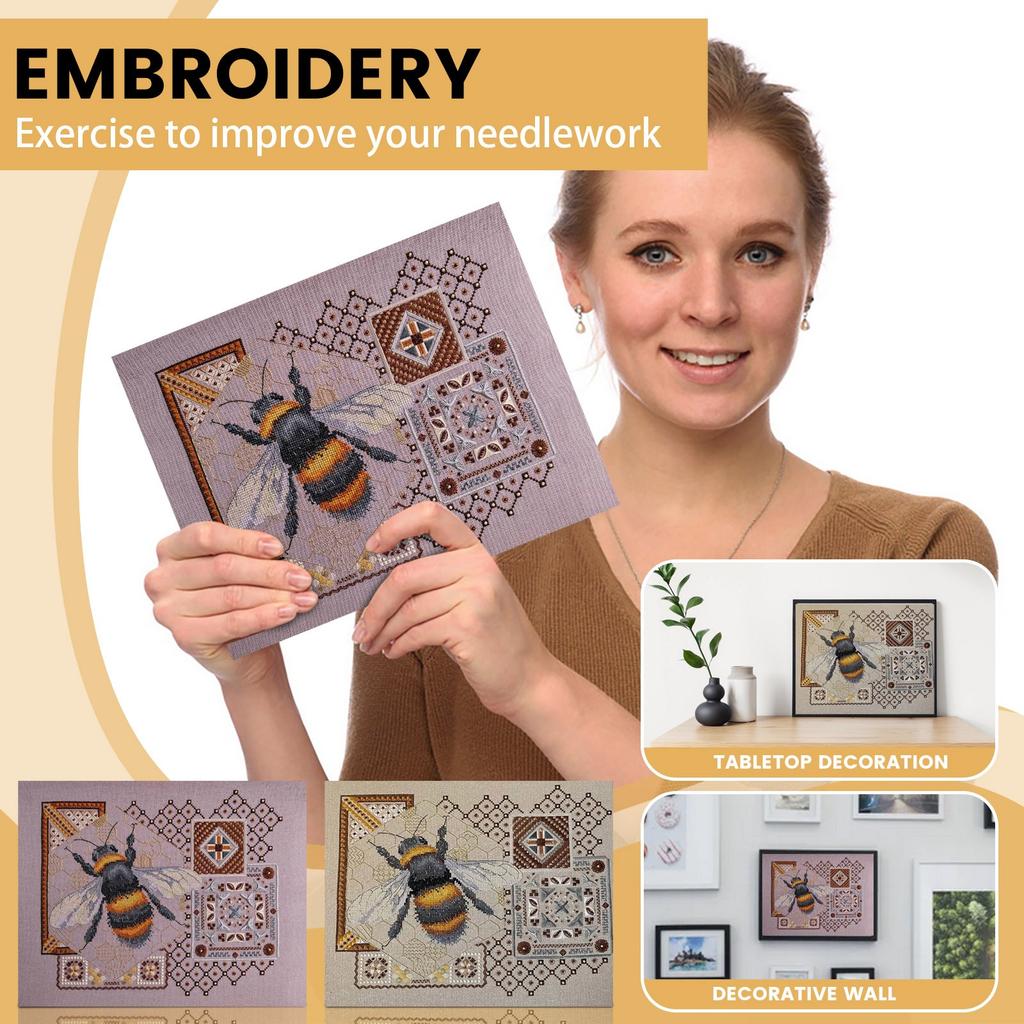 Крестообразный узор, Пчела, Декоративные стежки, Вышивка, Декор для дома, Интересный подарок