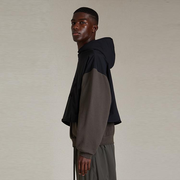 Fear of God Essentials Мужской свитер с капюшоном из нейлонового флиса Чернила/Струйный черный Мужские топы 202SP244320F