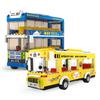 Double-Decker Bus School Bus Building Blocks, Transportation Tools, Small Particle Assembly Building Blocks Boy Toys