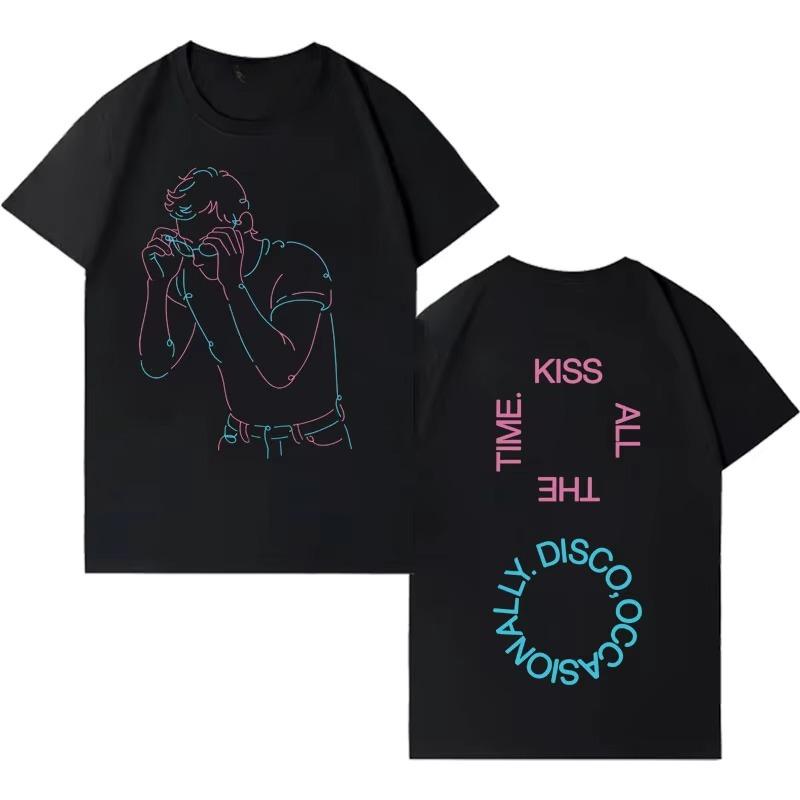 Singer Harry Styles Kiss All The Time Disco Occasionally 2026 Manga pure Cotton T Shirt Mens Womens Fashion Casual Tshirt
