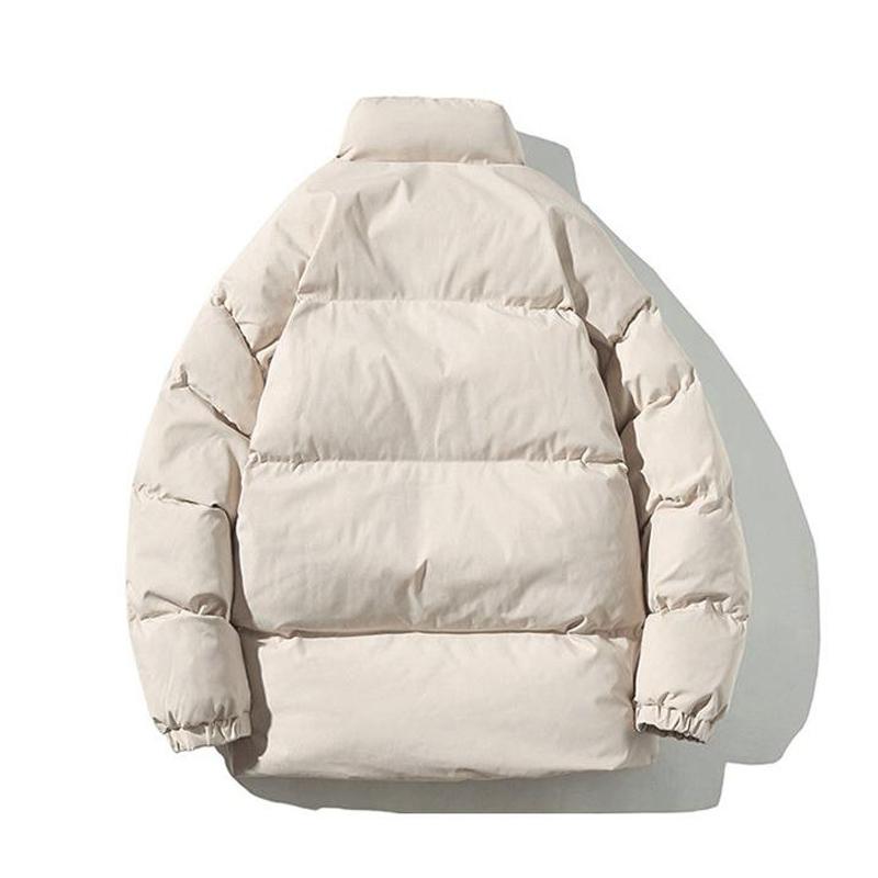 Уличная одежда, повседневные теплые мужские зимние куртки, однотонная модная мужская парка с воротником-стойкой