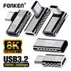 FONKEN 100W USB3.2 OTG Type C Adapter 20Gbps Data Transfer Zinc Alloy Fast Charging 8K Video Connector For Phone Tablet