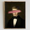 Funny Altered Art Portrait Poster Dark Academia Rococo Print Vintage Pastel Portrait Canvas Painting Bubblegum Baroque Art Print