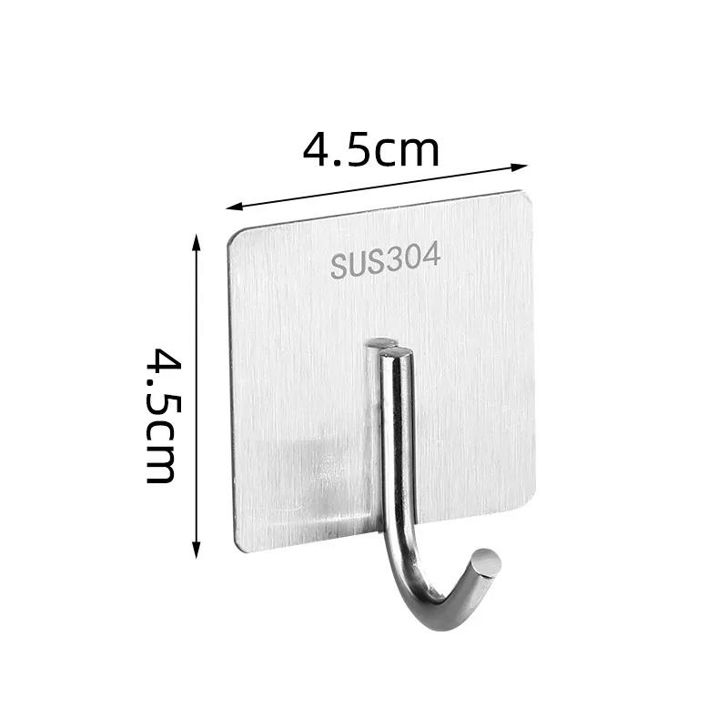 Крючок для стены из нержавеющей стали, без перфорации, самоклеящийся, липкий, для кухни, дома, ванной комнаты, держатель для хранения ключей, вешалка для полотенец