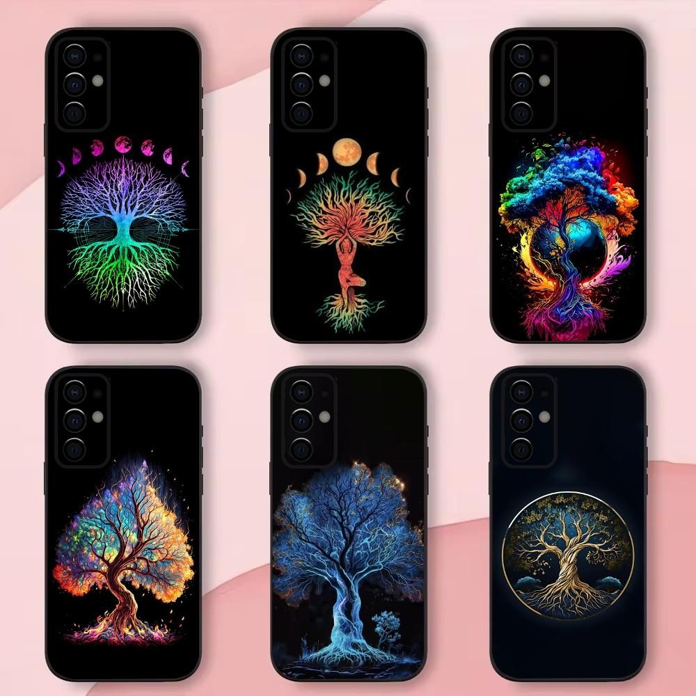 Чехол для телефона "Древо жизни" Космический для Samsung S24,S21,S22,S23,S30,Ultra,S20,Plus,Fe,Lite,Note,10,9,5G Черный Мягкий