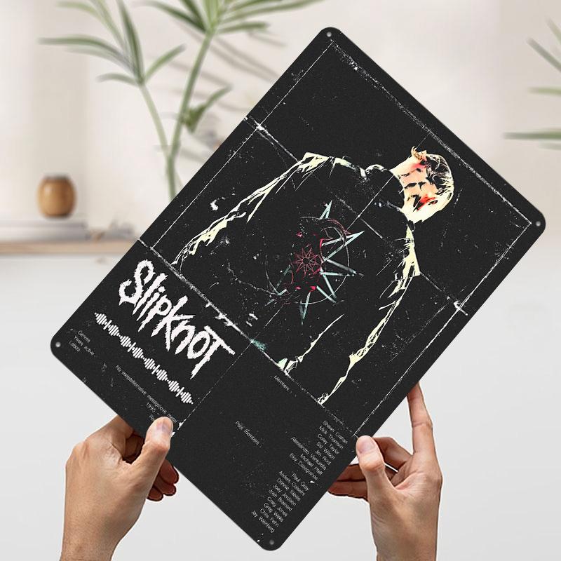 Жестяной плакат Slipknot Индивидуальное настенное искусство Винтажные ретро металлические знаки для декора дома Украшение Декорации для спальни Wand Deko