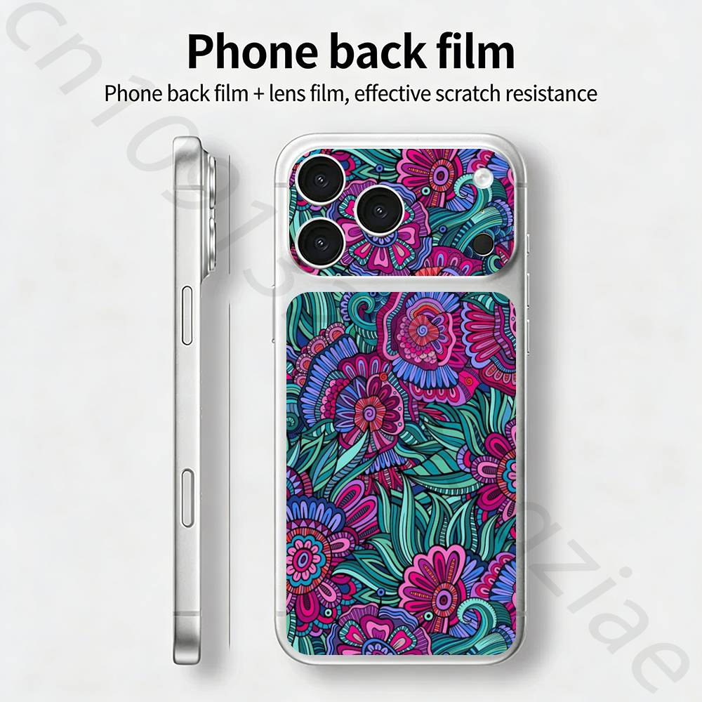 Тканевый принт в африканском стиле для iPhone 17 pro Max / 17 pro Полное покрытие Наклейка Skin Wrap 3D Цветная Задняя Защитная пленка-стикер