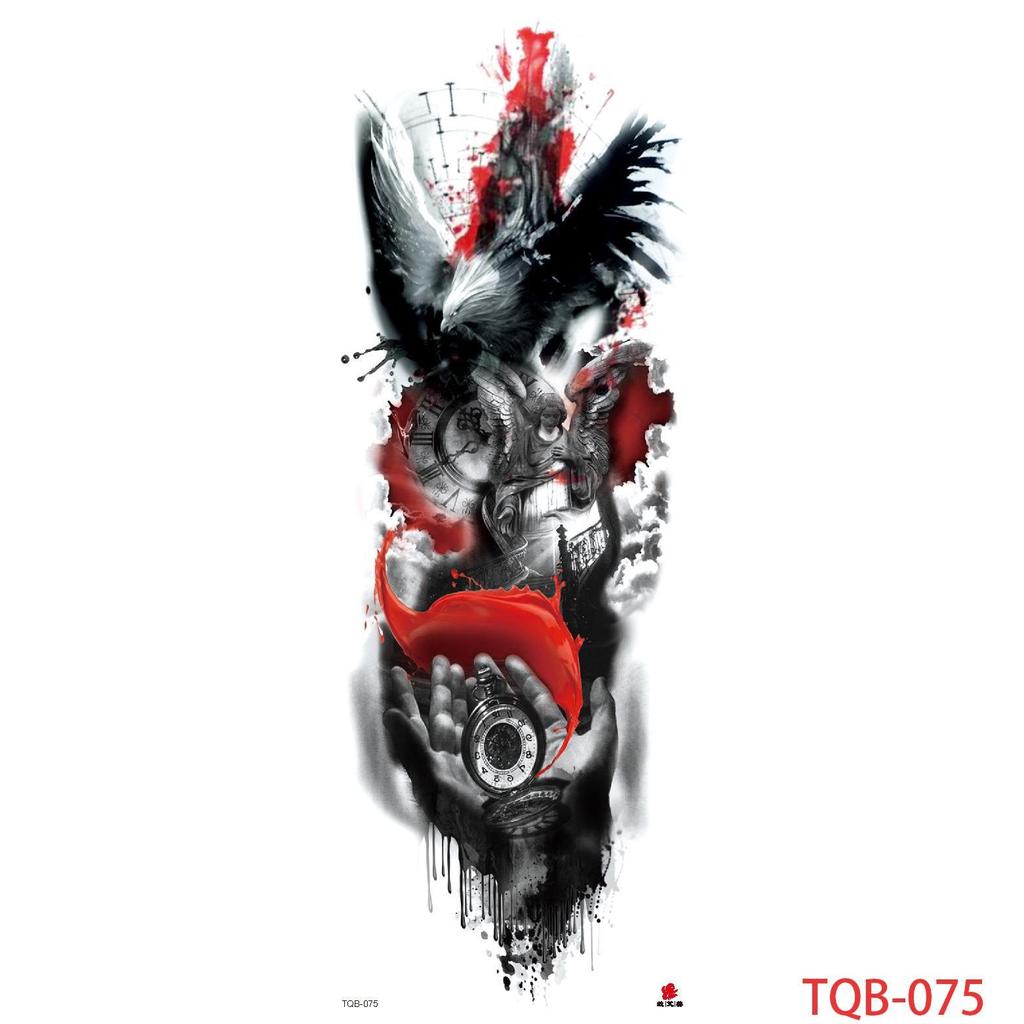 1 PC 480*170MM Large Temporary Tattoos Sleeve for Men Women Full Arm Selleve Tattoos Temporary Realistic Fake Wolf Tiger Lion Tattoo