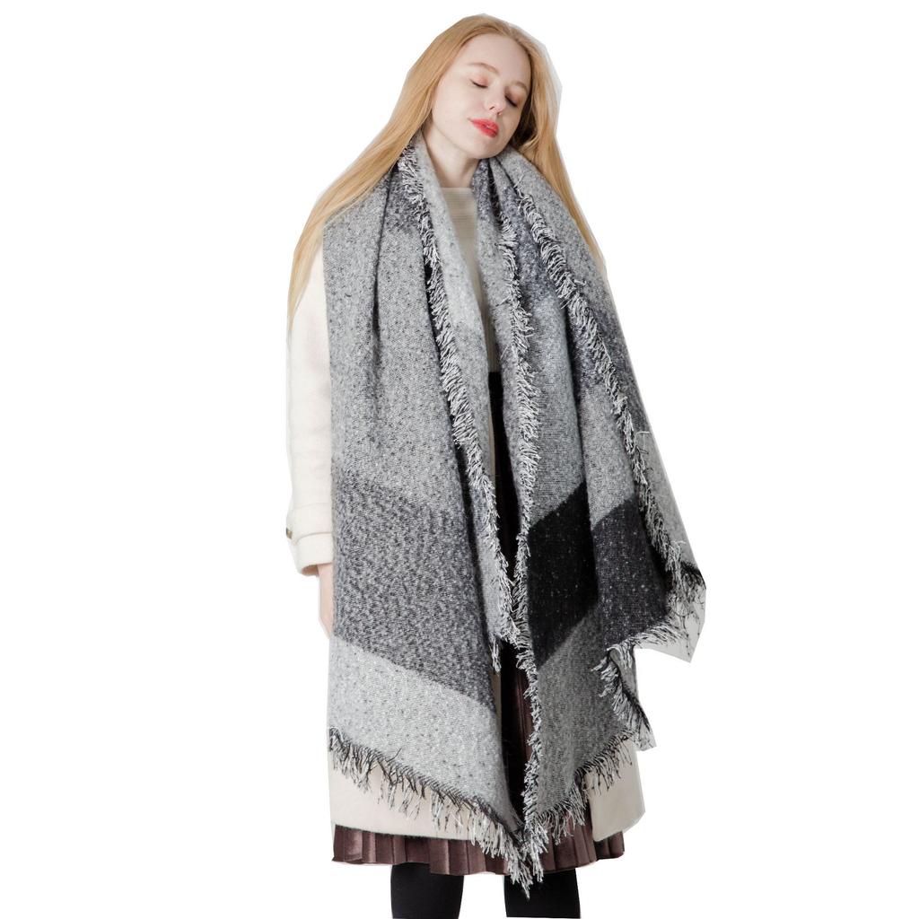 Европейский и американский стиль Женская мода осень-зима длинный шарф утолщенная теплая пашмина жаккардовая шаль