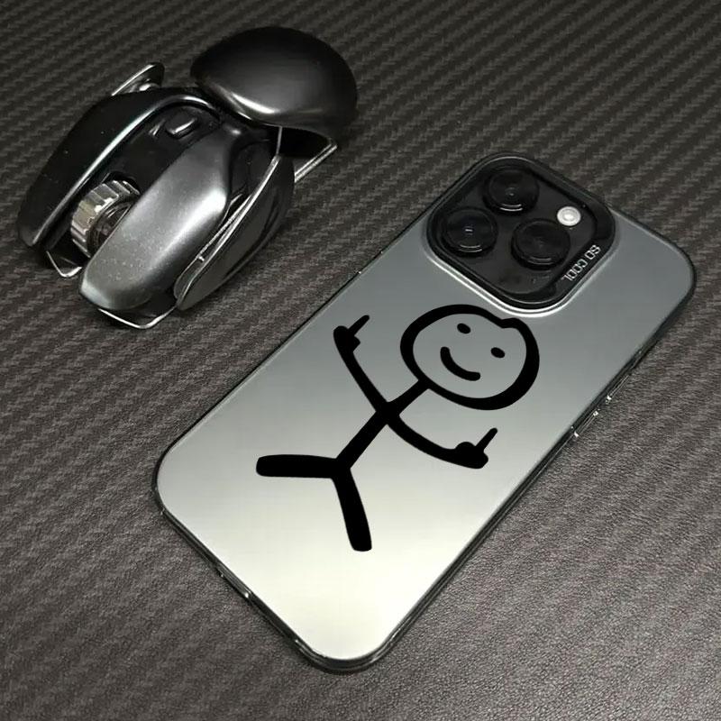 Смешной Человек Средний Палец Чехол Funda Чехол для Телефона Для iPhone 17 16 15 13 12 11 ProMax Pro Plus Ударопрочный и Защищающий от Падений Чехол для Телефона