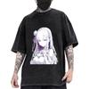 Аниме Re ZERO Начинаем жизнь с нуля в другом мире Эмилия Милый Принт Футболка Мужская Женская Хлопковая Футболка Ретро Стиранная Футболка Манга Топы