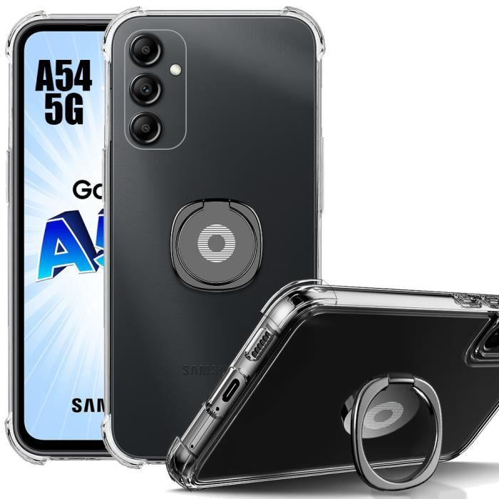 Protective Case - BOOLING - for Samsung Galaxy A54 5G - Reinforced Silicone - Transparent - Adjustable Stand