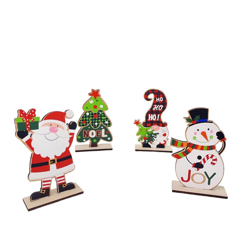 Рождественские деревянные украшения, креативные декоративные настольные украшения