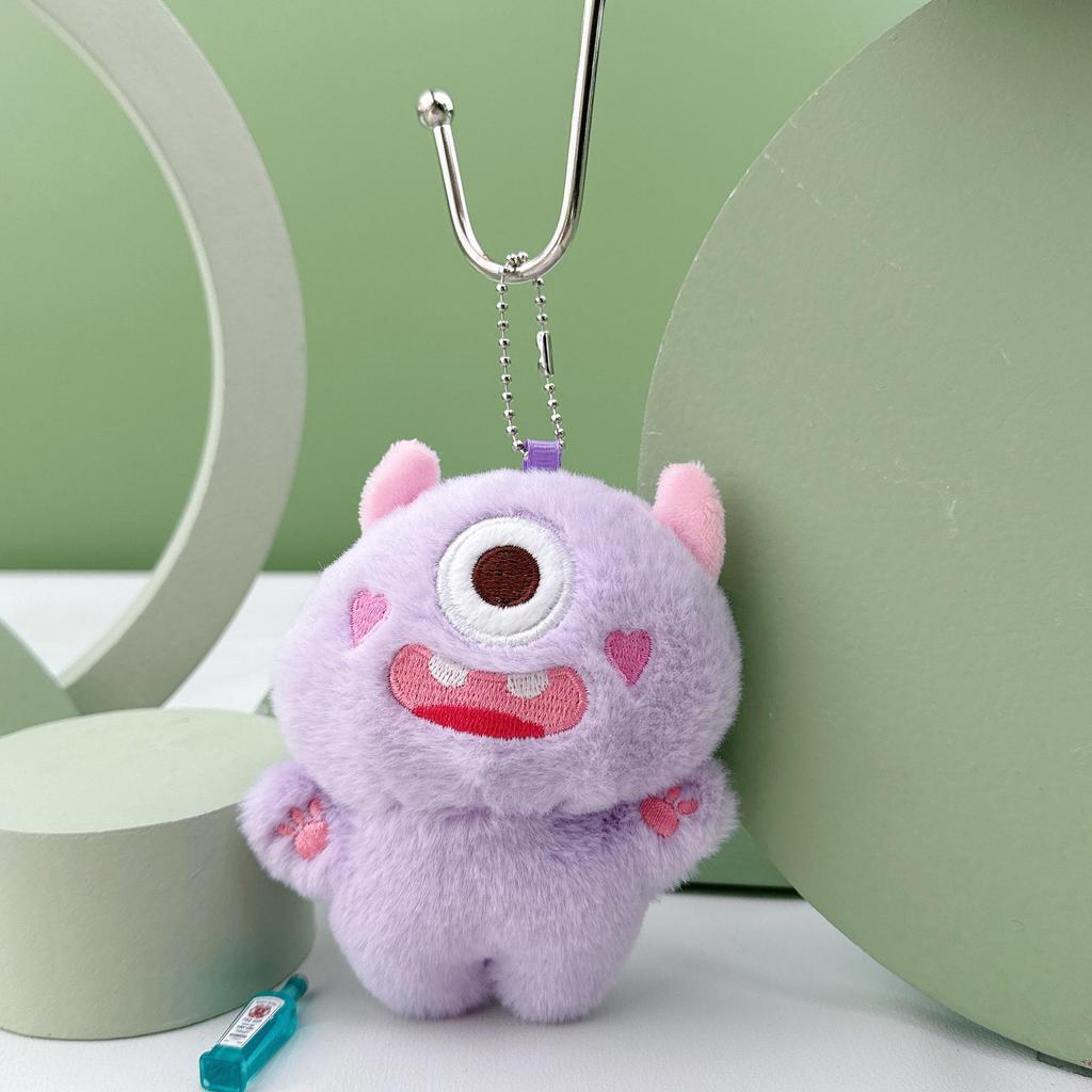 Cute Cartoon One-Eyed Monster Plush Keychain and Backpack Decoration