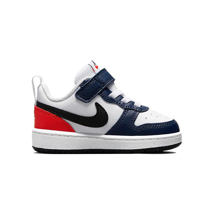 Nike Кроссовки Court Borough Low 2 BTV Повседневные Низкие Кеды для Скейтбординга Белый Синий Красный Малыш и Малыш DO7448-101