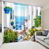 2 шт., занавеска с природным пейзажем, цветами, морским лесом, занавеска для спальни, гостиной, кухни, окна от пола до потолка, Cortinas
