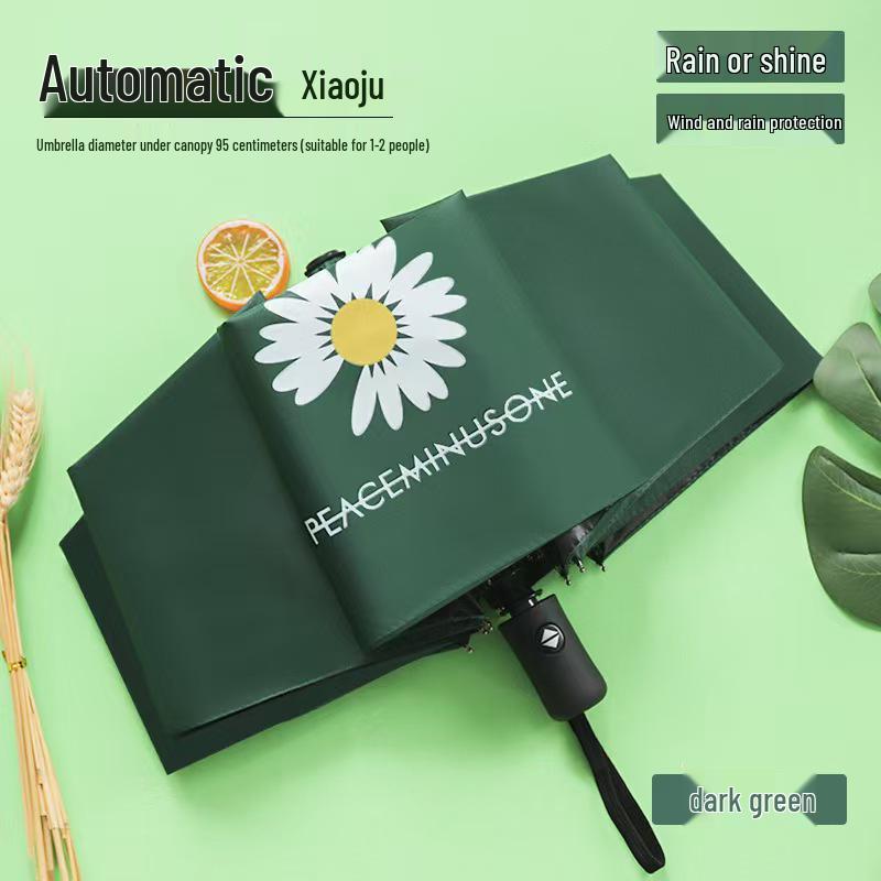 Spot Daisy Eight-Bone Folding Umbrella: Water-Repellent, Sunscreen, Dual-Use for Sun and Rain