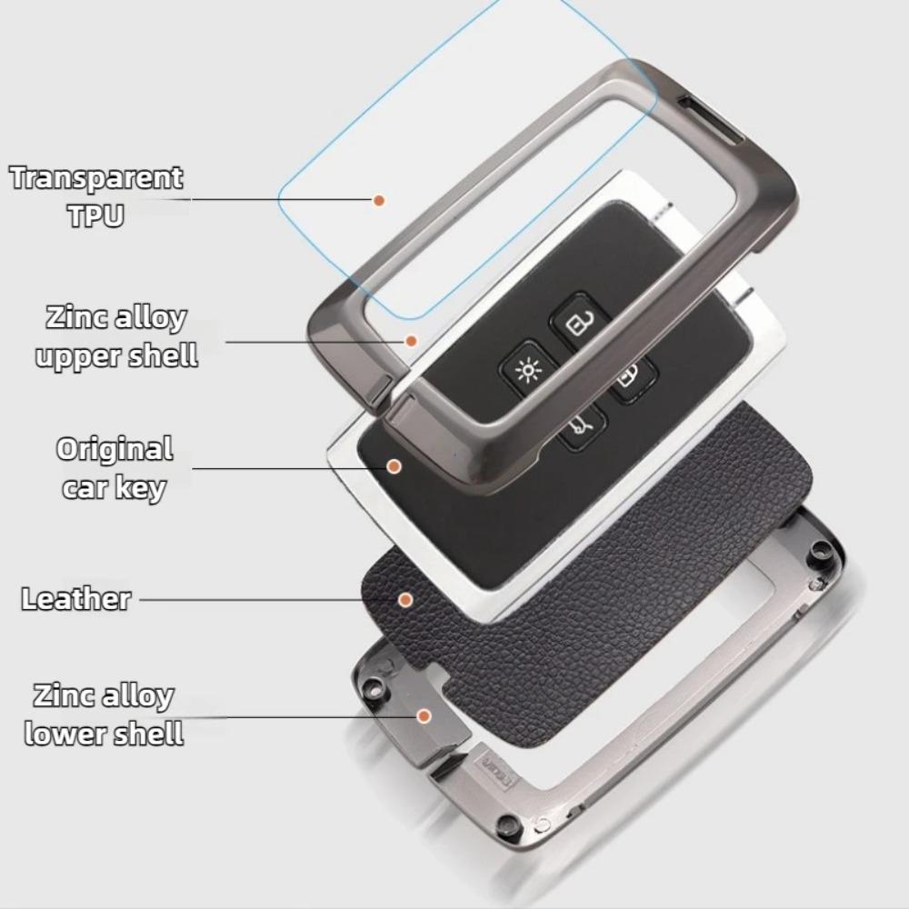 Кожаный чехол для ключа автомобиля для Renault Austral Kadjar Clio Megane Captur Arrana Kolaos Zoe Scenic Dacia Sandero Duster Logan Jogger