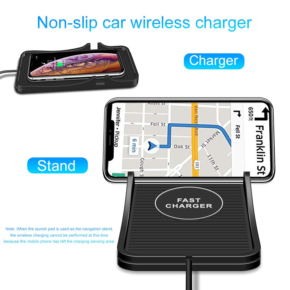 Car Wireless Charger Qi Charging Pad Holder Stand for iPhone XS MAX XR 8 Plus X XS 11 Pro SE 2020 Samsung Galaxy S10 E Plus S21 S20 S9