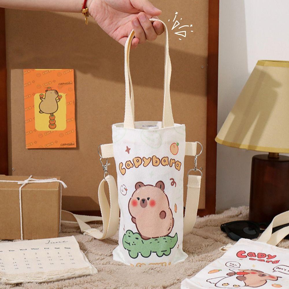 Cup Insulated Protective Cover Capybara Water Bottle Bag with Strap Water Cup Crossbody Bag
