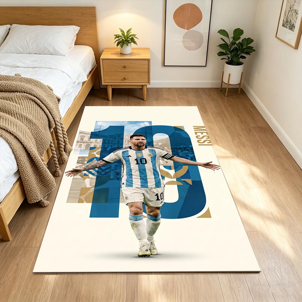 Football Messi Area Rug Suitable for Dormitory Entryway Playrooms Study room Antislip Carpet Anime Office Decor Perfect Gift for Friends & Family