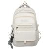 Simple Student Bag Solid Color Schoolbag With Pendant Large Capacity Travel Backpack High Quality Canvas School Bag