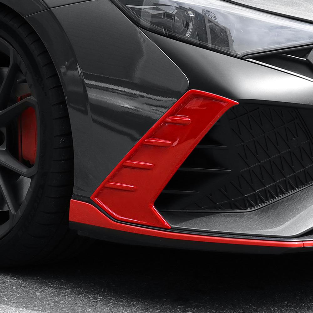 Для Hyundai Elantra CN7 N Line (К) Красная Внешняя Стиль Передний Бампер Боковой Противотуманный Фонарь Рамка Декоративная Накладка