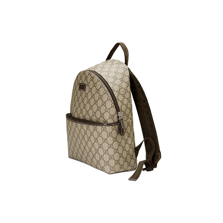 Gucci Vintage Logo Leather Canvas Backpack Kids Backpacks Ebony Brown 271327-KHN5N-8588