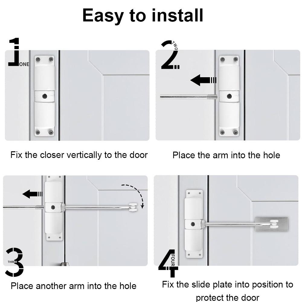 Adjustable Automatic Door Closer Metal Door Gate Closer Universal Household Door Closers Home
