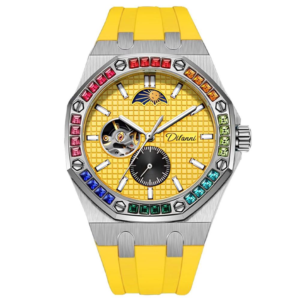 Fashion New Luxury Mechanical Watches Rainbow Drill Hollow Design Fully Automatic Mechanical Automatic Watch