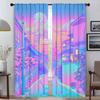 Blackout Curtain for Room 2 Panel City Pop Partition Curtains for Bedroom Home Interior Curtains Halloween Decoration Shades