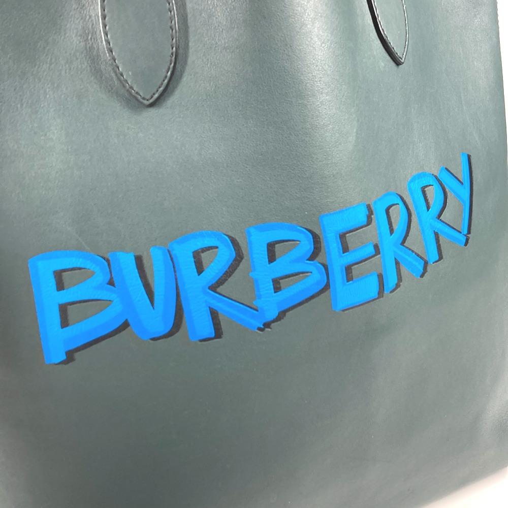BURBERRY 4077155 logo Tote Bag Shoulder Tote Shoulder Bag Leather khaki/blue