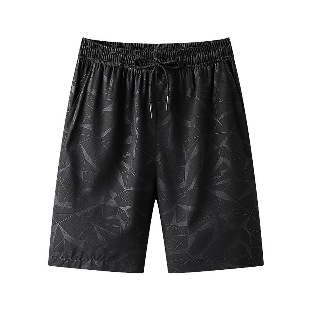 Men Summer Ice Silk Quick-Drying Elastic Sports Leisure Plus Size Beach Shorts
