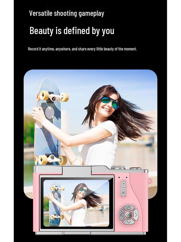 2025 Ретро цифровая селфи-камера с двумя объективами - Модель начального уровня с ПЗС-матрицей для студентов