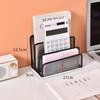 1 Pcs Black Desktop Office Storage Grid Metal Three-Layer Business Card File Office Supplies Storage Rack