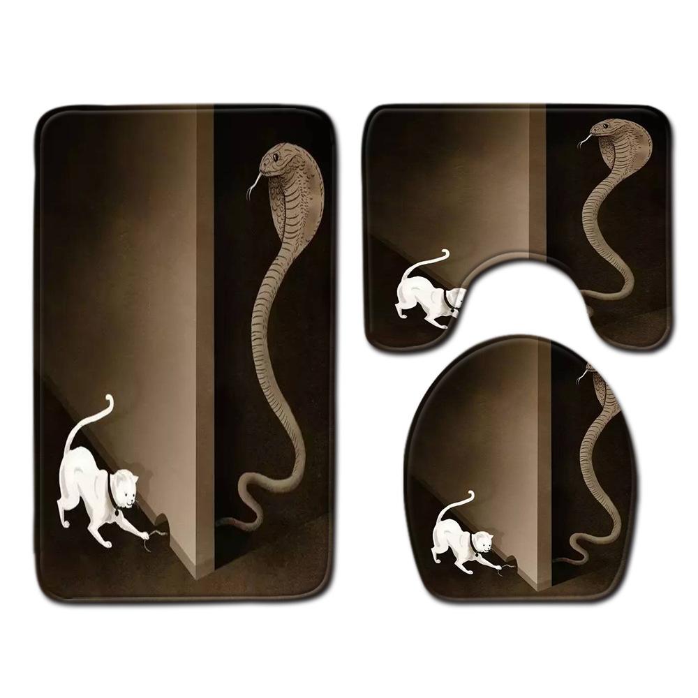 Философский смысл Коврик для пола в ванной Комнатный ковер из трех частей Набор ковриков для туалета Придверный коврик Нескользящий коврик для ванной