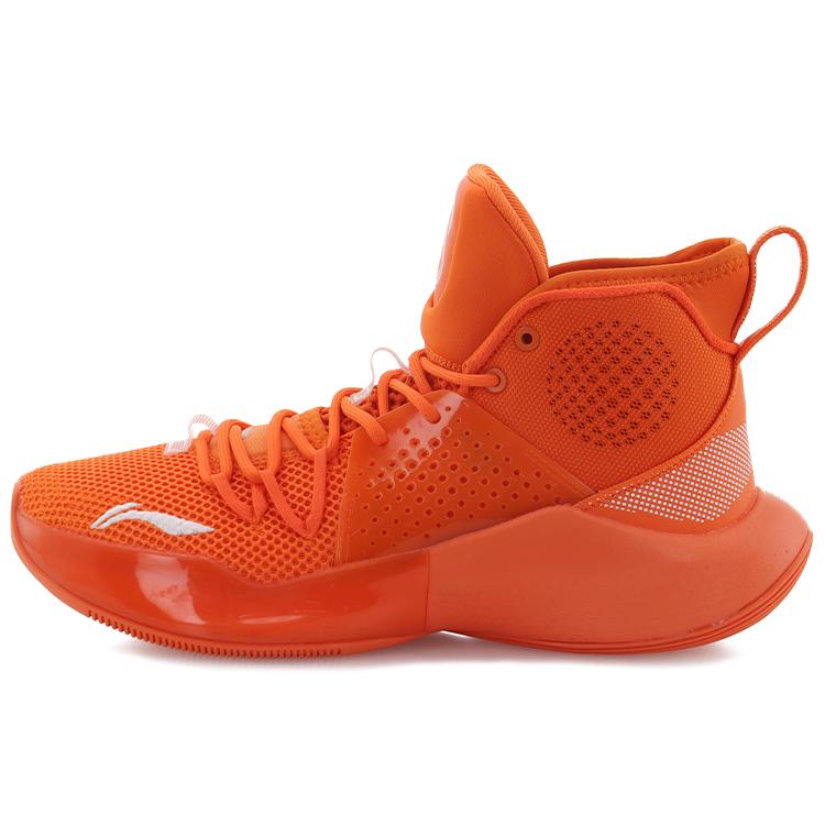 Li Ning SONIC 8 Высокие нескользящие износостойкие баскетбольные кроссовки Мужские Морковно-оранжевые ABAQ025-5
