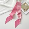 Retro Ribbon Headband Silk Scarf Pink Flower Long Scarf Neckerchief Scarf Accessories Printed Scarf Female