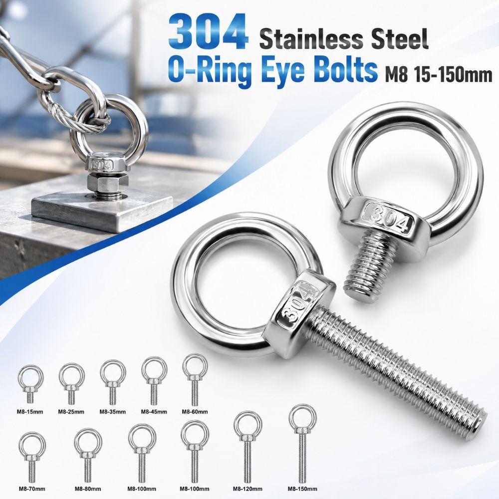 Heavy-Duty Eye Bolts 304 Stainless Steel Lifting Bolts Eyelets  Lifting, Marine, Etc.